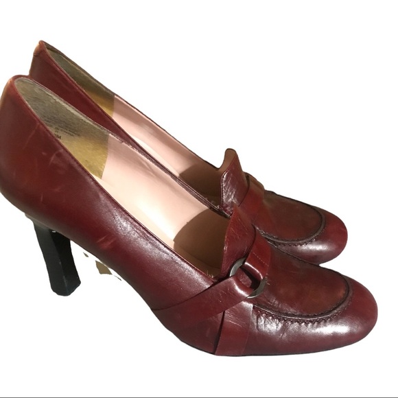Enzo‎ angiolini dark red supremely comfortable classic loafer pump heels size 10 - Picture 7 of 9